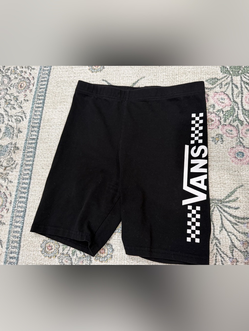 Vans Black Athletic biker Shorts with White Side Logo